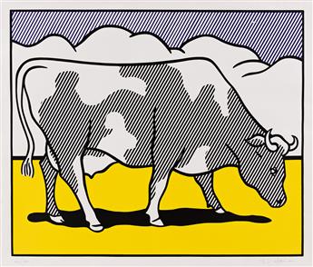 ROY LICHTENSTEIN Cow Triptych (Cow Going Abstract).